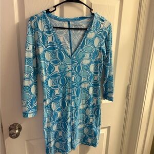 Lilly Pulitzer Blue and White Patterned Dress